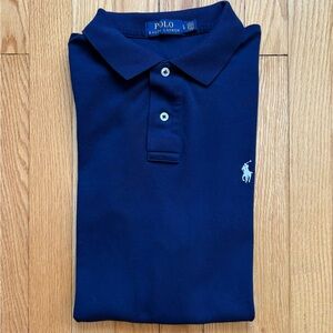 Polo Ralph Lauren Mens Short Sleeve Polo Shirt Classic Fit Large Navy Blue Solid